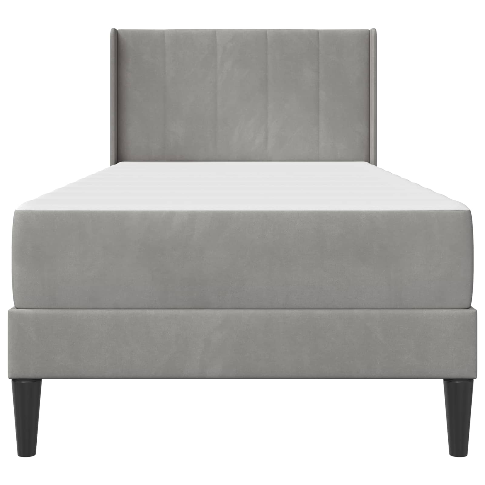 Σκελετός κρεβατιού με στρώμα 2 pcs Ανοιχτό γκρι Βελούδο - Pakobazaar