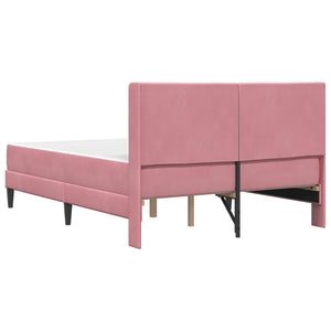 Σκελετός Κρεβατιού Ροζ 140 x 190 cm Βελούδο - Pakobazaar