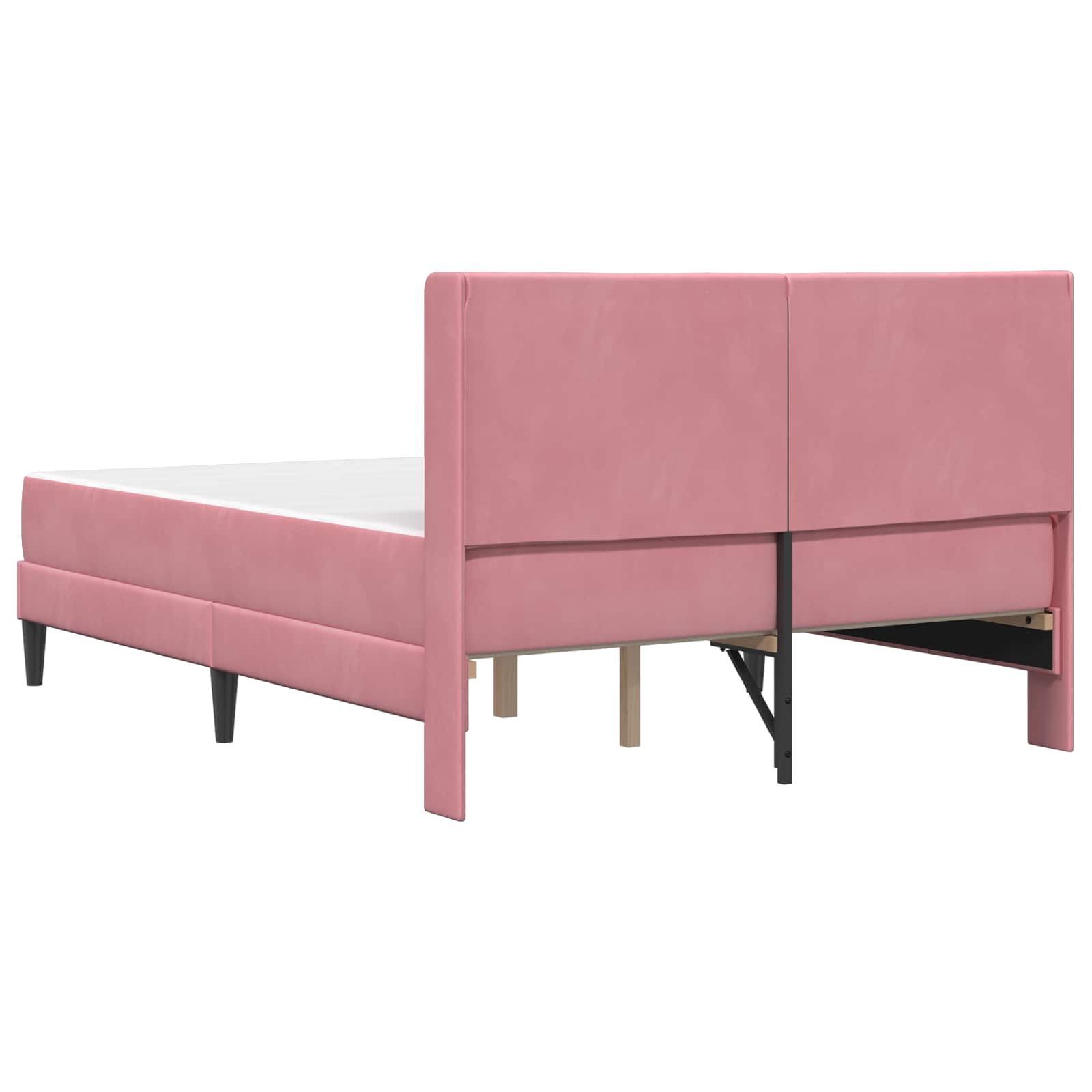 Σκελετός Κρεβατιού Ροζ 140 x 200 cm Βελούδο - Pakobazaar