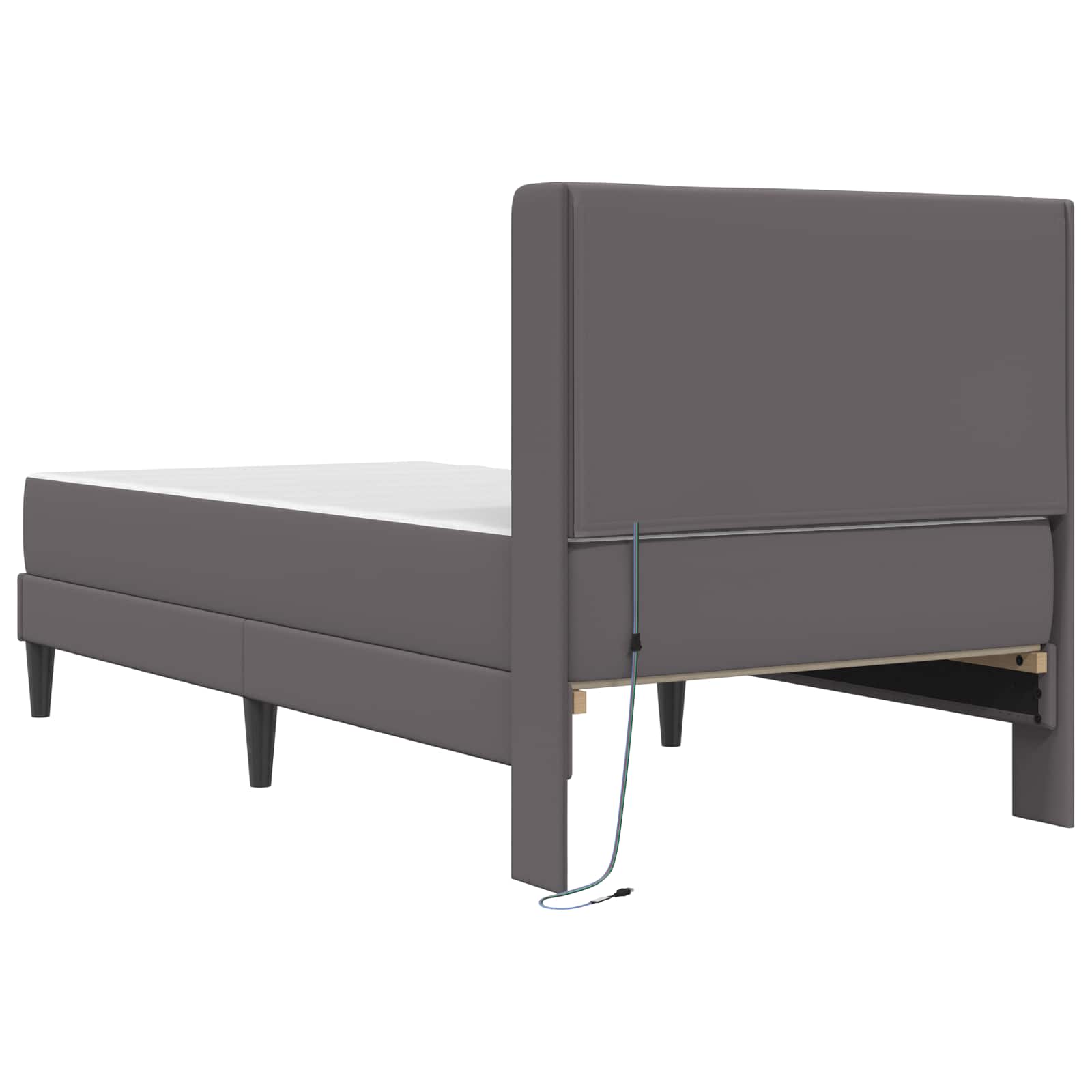 Σκελετός κρεβατιού με στρώμα Γκρι 90 x 190 cm Τεχνητό Δέρμα - Pakobazaar