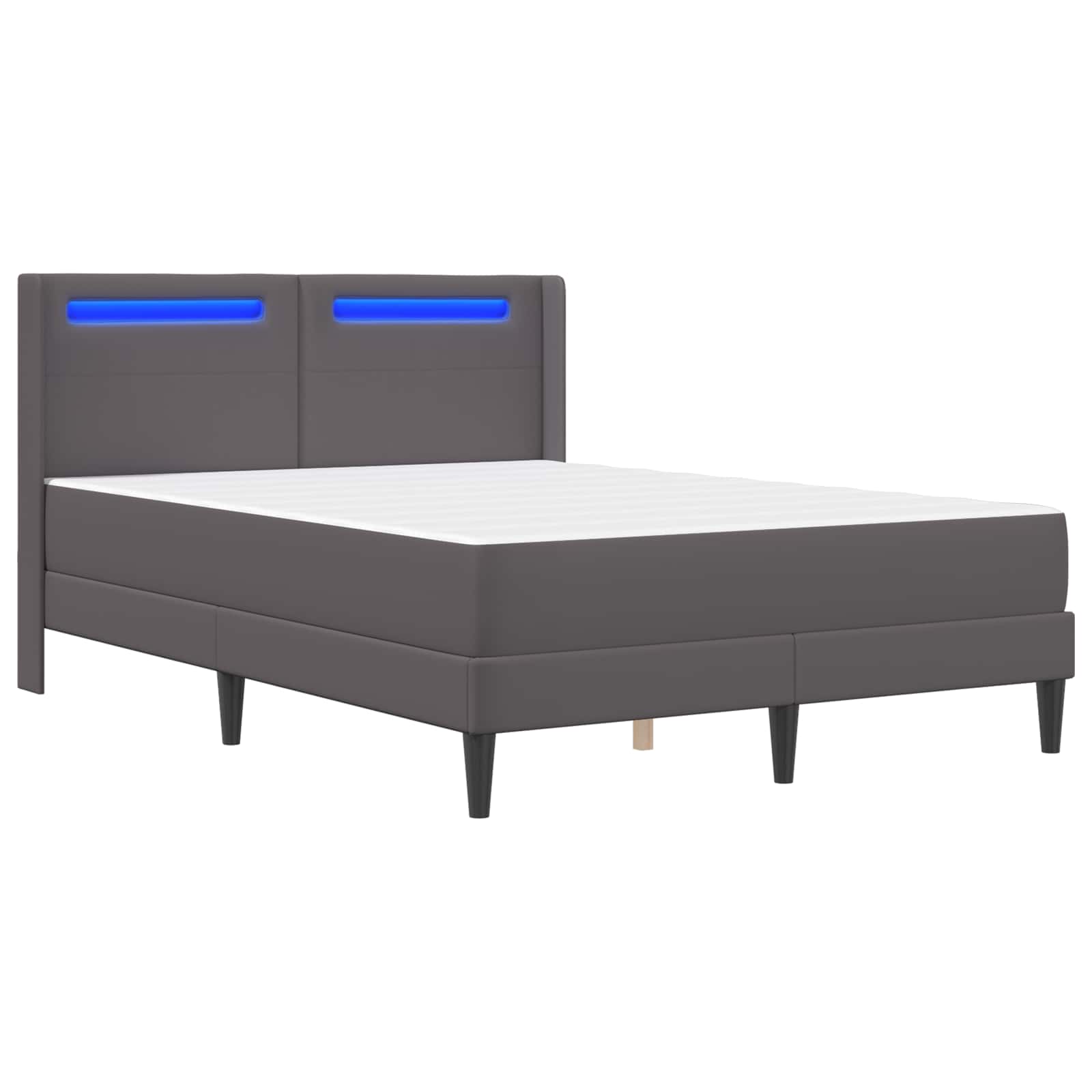 Σκελετός κρεβατιού με στρώμα Γκρι 140 x 190 cm Τεχνητό Δέρμα - Pakobazaar
