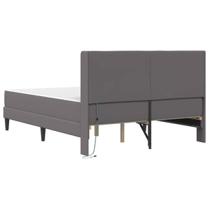 Σκελετός κρεβατιού με στρώμα Γκρι 140 x 190 cm Τεχνητό Δέρμα - Pakobazaar