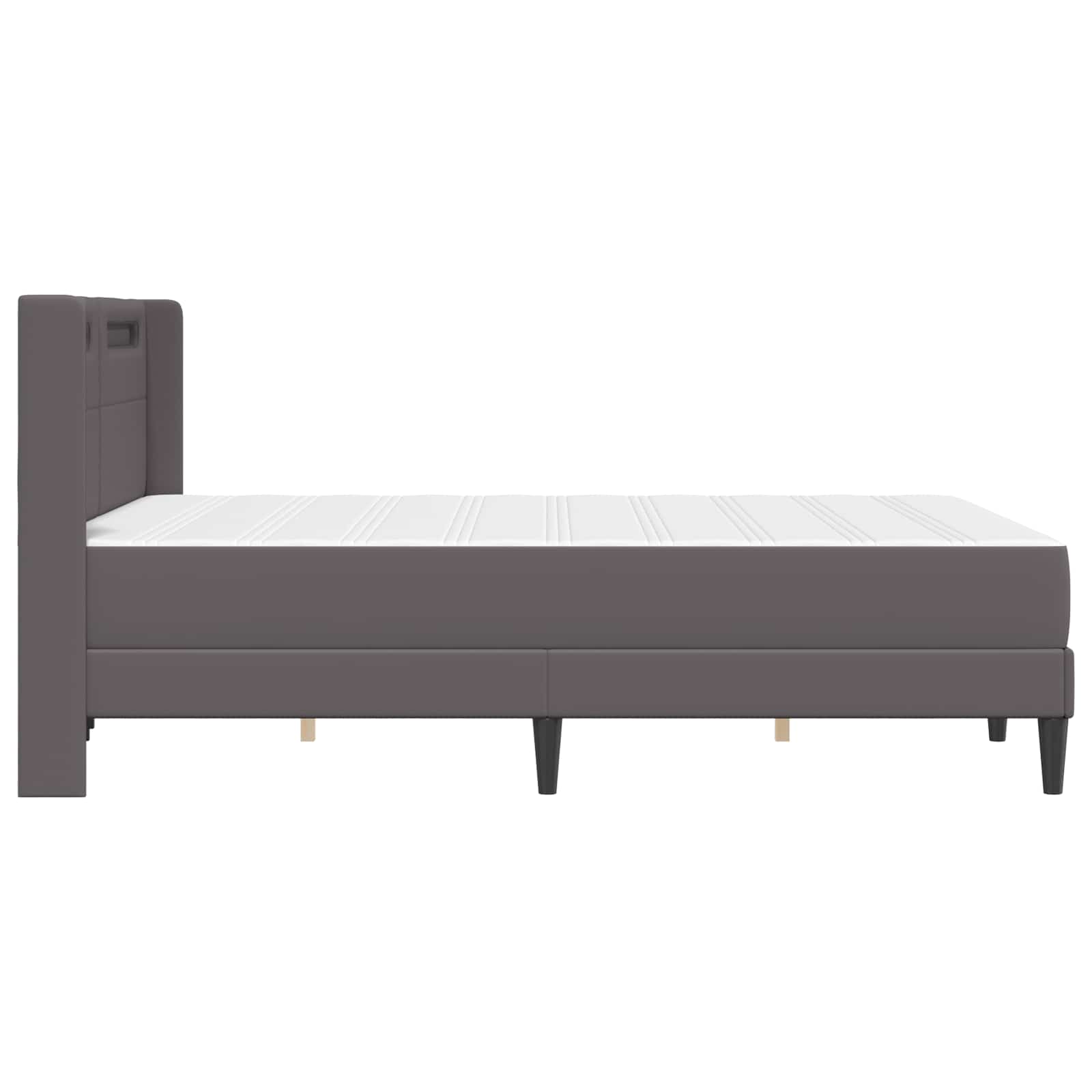 Σκελετός κρεβατιού με στρώμα Γκρι 140 x 190 cm Τεχνητό Δέρμα - Pakobazaar