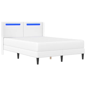 Σκελετός κρεβατιού με στρώμα Λευκό 140 x 190 cm Τεχνητό Δέρμα - Pakobazaar