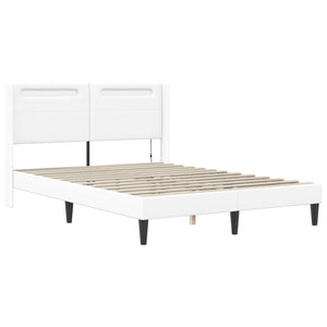 Σκελετός κρεβατιού με στρώμα Λευκό 140 x 190 cm Τεχνητό Δέρμα - Pakobazaar