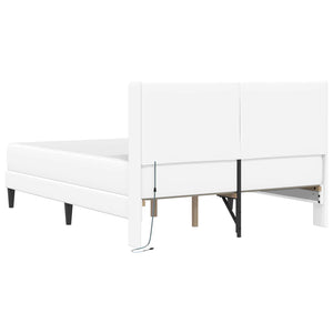 Σκελετός κρεβατιού με στρώμα Λευκό 140 x 190 cm Τεχνητό Δέρμα - Pakobazaar