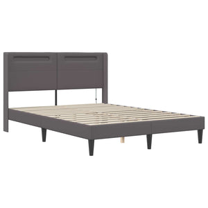 Σκελετός κρεβατιού με στρώμα Γκρι 140 x 200 cm Τεχνητό Δέρμα - Pakobazaar