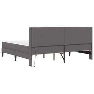 Σκελετός κρεβατιού με στρώμα Γκρι 180 x 200 cm Τεχνητό Δέρμα - Pakobazaar