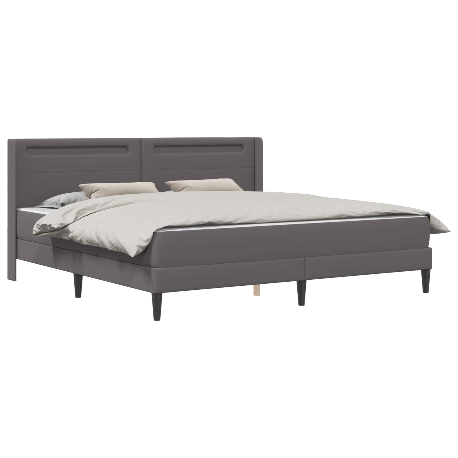 Σκελετός κρεβατιού με στρώμα Γκρι 180 x 200 cm Τεχνητό Δέρμα - Pakobazaar