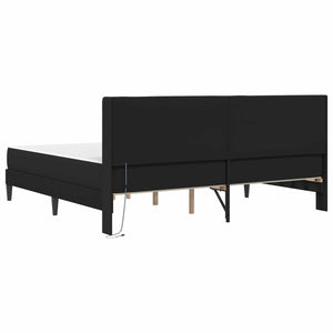 Σκελετός κρεβατιού με στρώμα Μαύρο 180 x 200 cm Τεχνητό Δέρμα - Pakobazaar