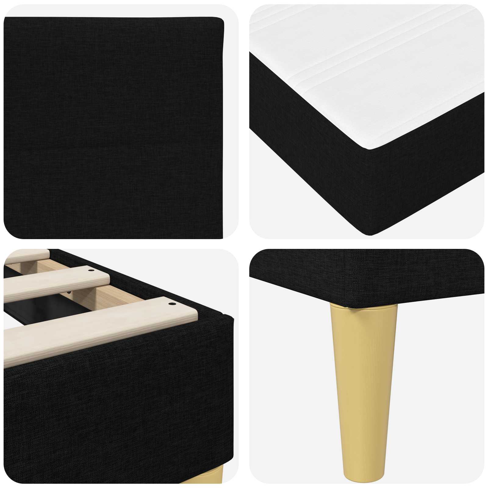 Σκελετός Κρεβατιού Μαύρο 80 x 200 cm Πολυεστέρας - Pakobazaar