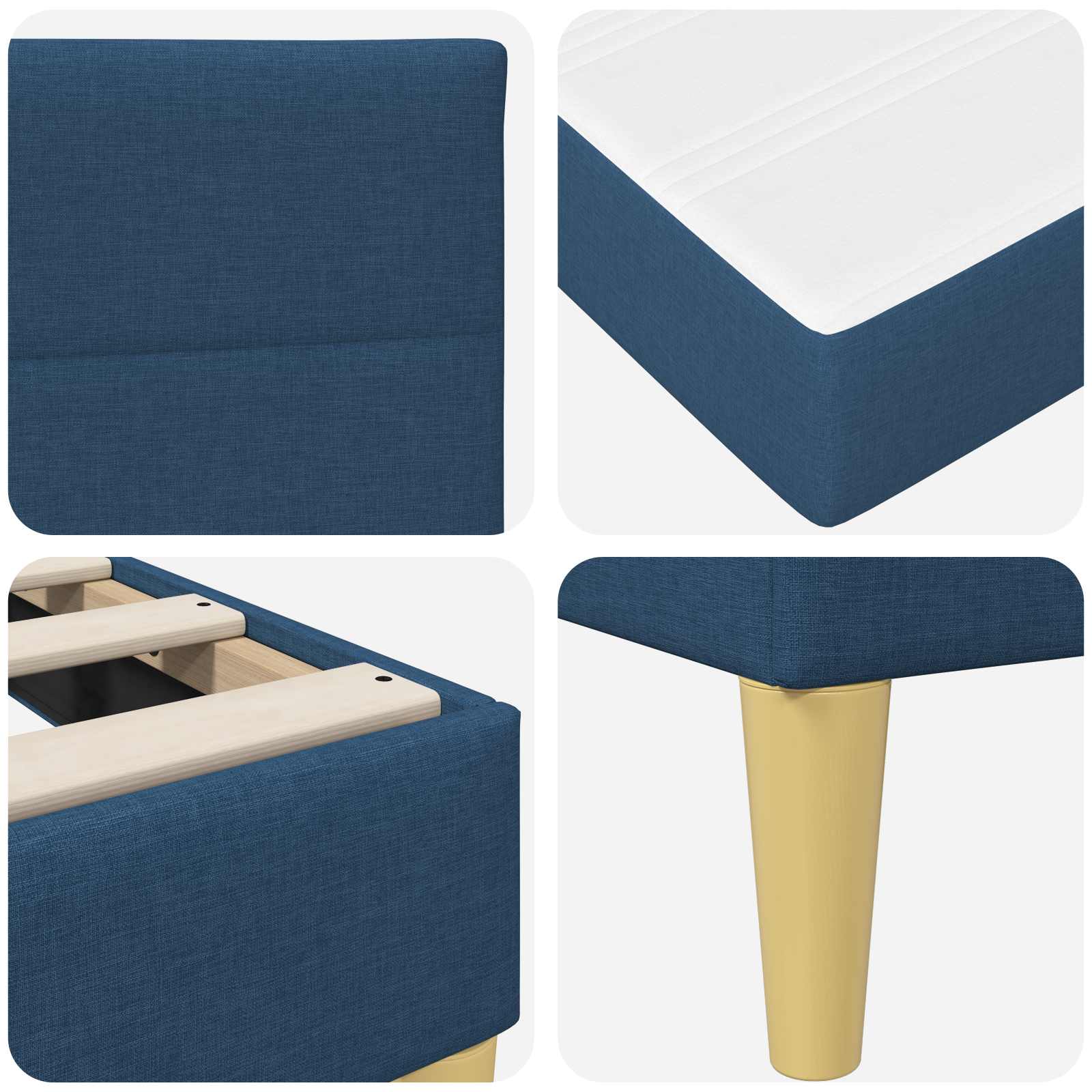 Σκελετός Κρεβατιού Μπλε 140 x 190 cm Πολυεστέρας - Pakobazaar