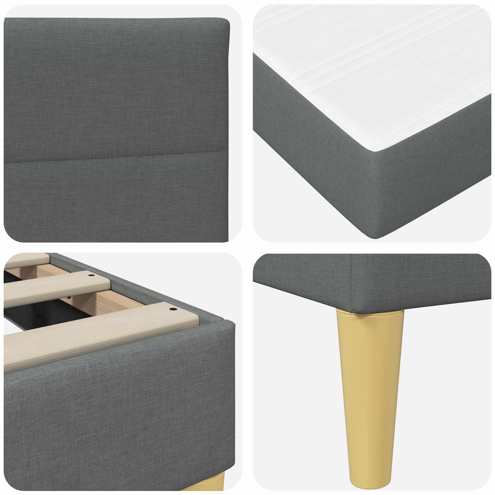 Σκελετός Κρεβατιού Σκούρο Γκρι 160 x 200 cm Πολυεστέρας - Pakobazaar