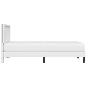 Σκελετός Κρεβατιού με κεφαλάρι Λευκό 90 x 190 cm Τεχνητό Δέρμα - Pakobazaar