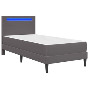 Σκελετός Κρεβατιού με κεφαλάρι Γκρι 100 x 200 cm Τεχνητό Δέρμα - Pakobazaar