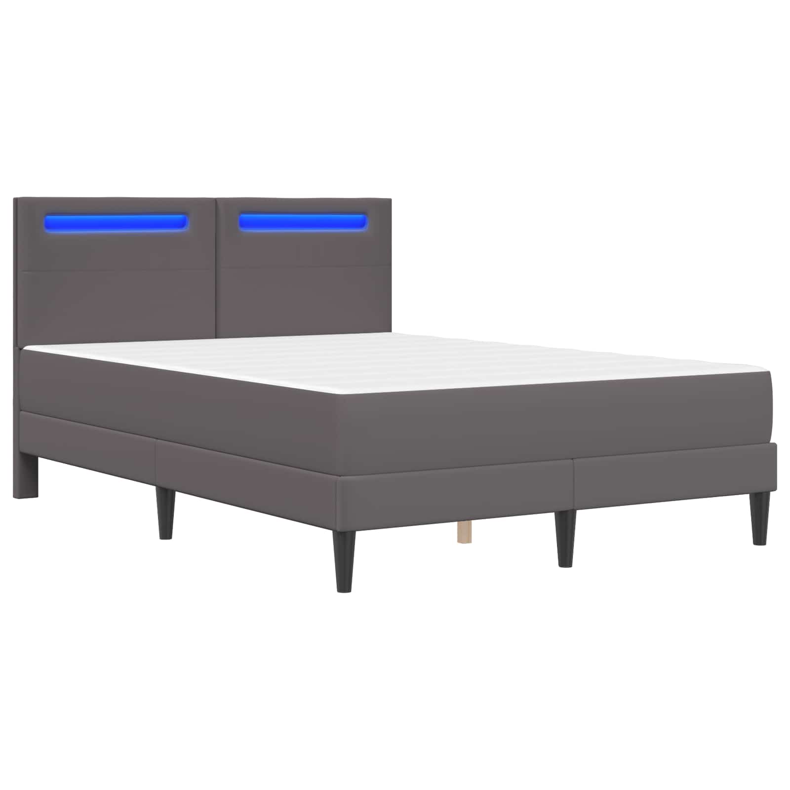Σκελετός Κρεβατιού με κεφαλάρι Γκρι 140 x 190 cm Τεχνητό Δέρμα - Pakobazaar