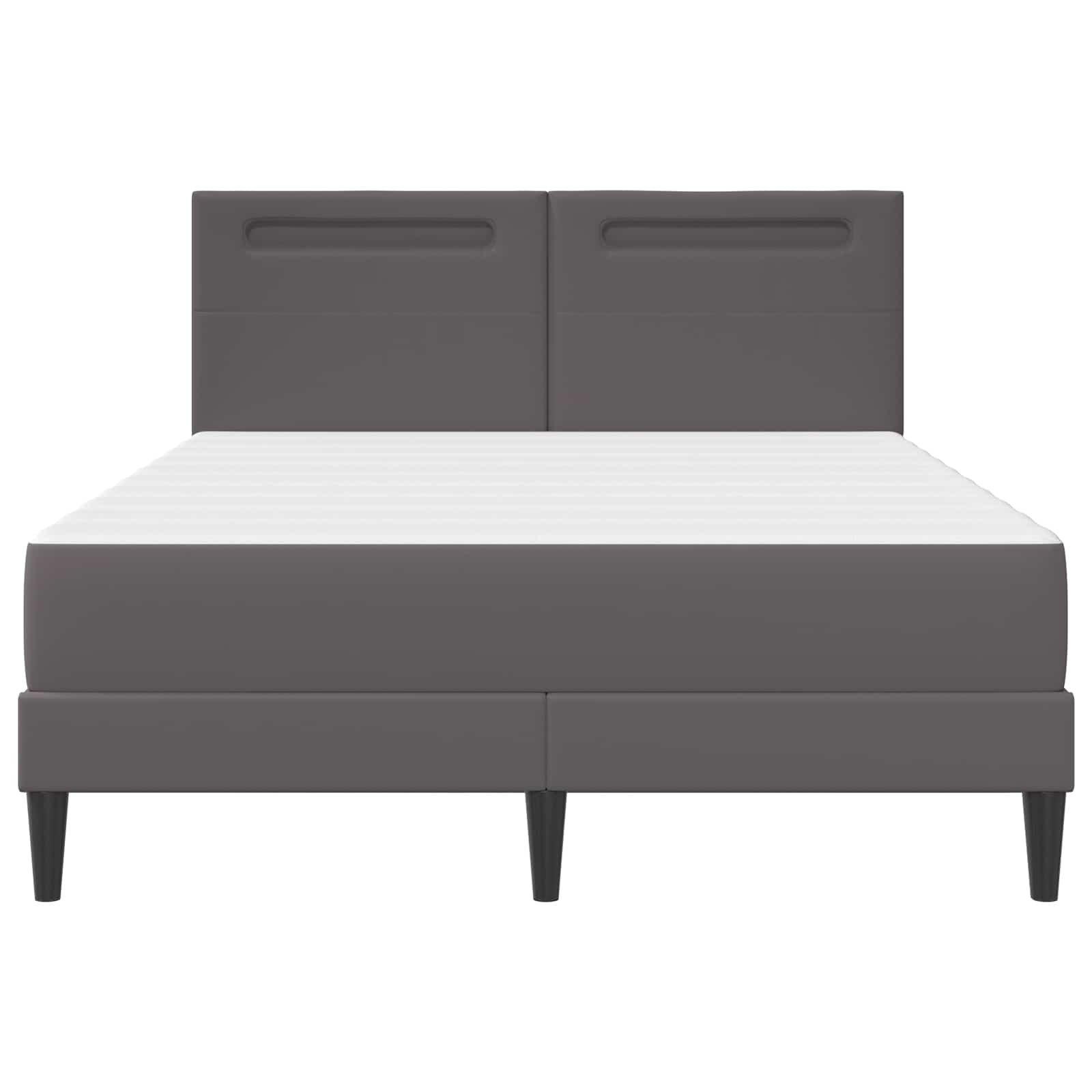Σκελετός Κρεβατιού με κεφαλάρι Γκρι 140 x 190 cm Τεχνητό Δέρμα - Pakobazaar