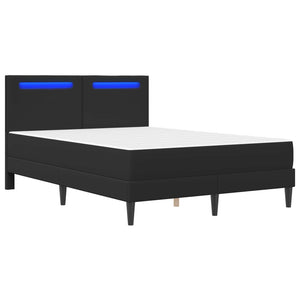 Σκελετός Κρεβατιού με κεφαλάρι Μαύρο 140 x 190 cm Τεχνητό Δέρμα - Pakobazaar