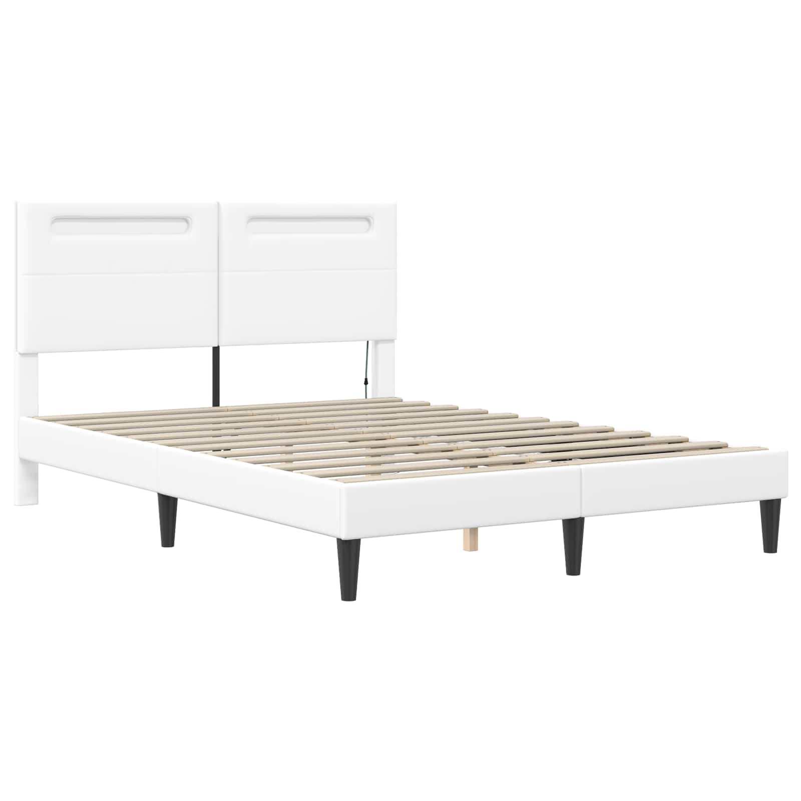 Σκελετός Κρεβατιού με κεφαλάρι Λευκό 140 x 190 cm Τεχνητό Δέρμα - Pakobazaar