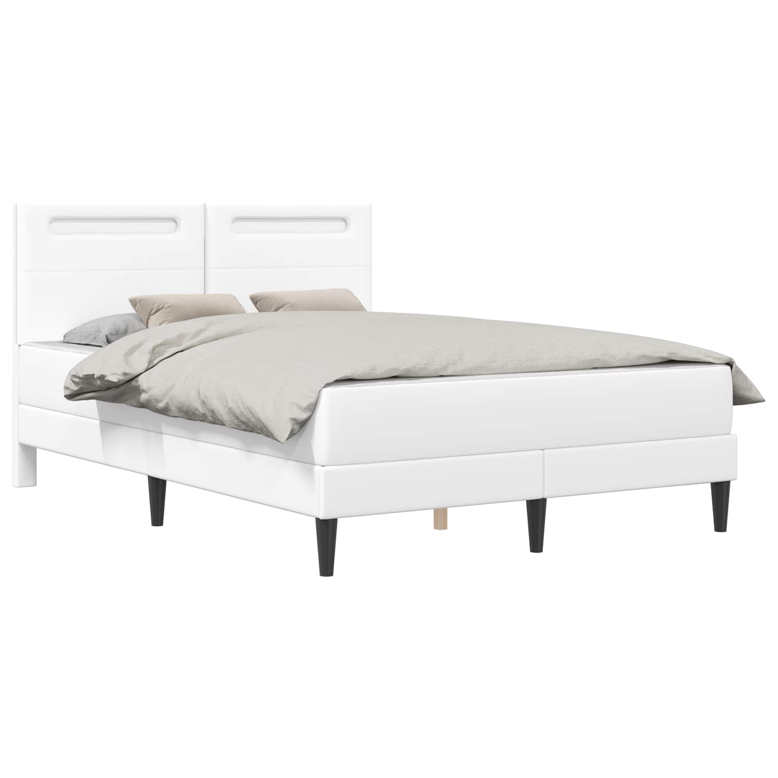 Σκελετός Κρεβατιού με κεφαλάρι Λευκό 140 x 190 cm Τεχνητό Δέρμα - Pakobazaar