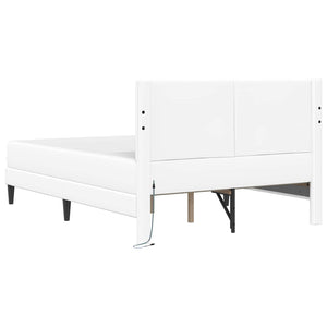 Σκελετός Κρεβατιού με κεφαλάρι Λευκό 140 x 200 cm Τεχνητό Δέρμα - Pakobazaar