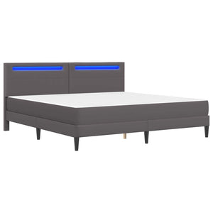 Σκελετός Κρεβατιού με κεφαλάρι Γκρι 180 x 200 cm Τεχνητό Δέρμα - Pakobazaar