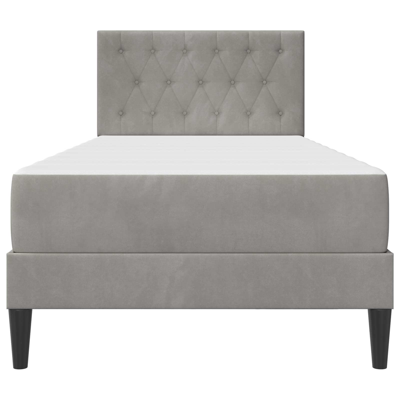 Σκελετός κρεβατιού με στρώμα Ανοιχτό γκρι 100 x 200 cm Βελούδο - Pakobazaar