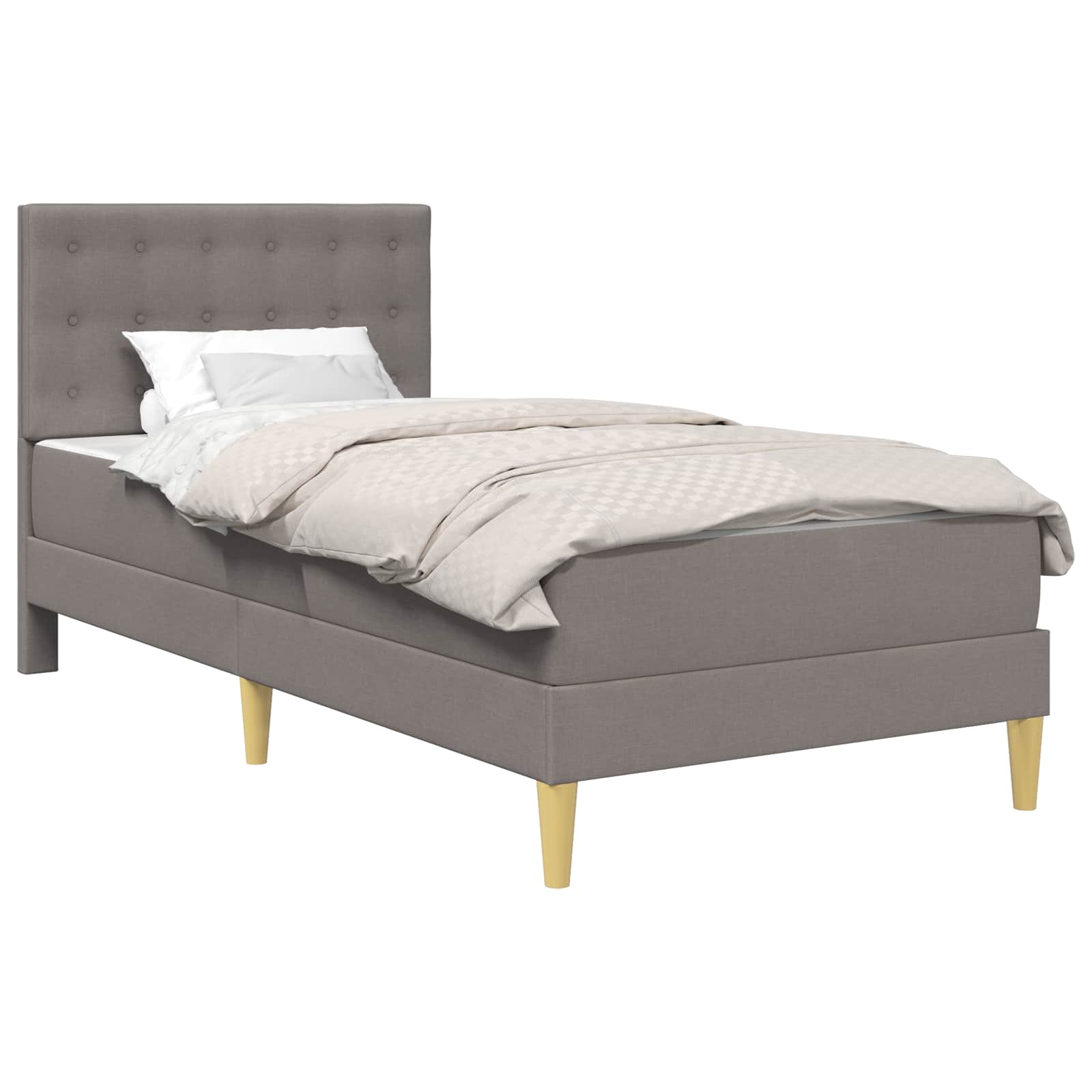 Σκελετός κρεβατιού με στρώμα Taupe 90 x 200 cm ύφασμα - Pakobazaar