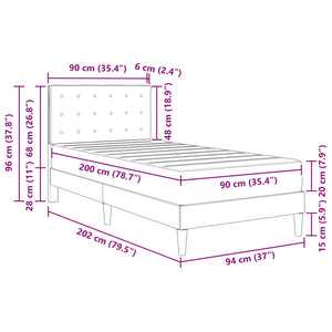 Σκελετός κρεβατιού με στρώμα Taupe 90 x 200 cm ύφασμα - Pakobazaar