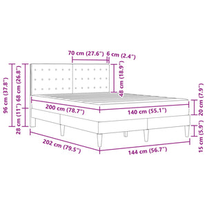 Σκελετός κρεβατιού με στρώμα Taupe 140 x 200 cm ύφασμα - Pakobazaar
