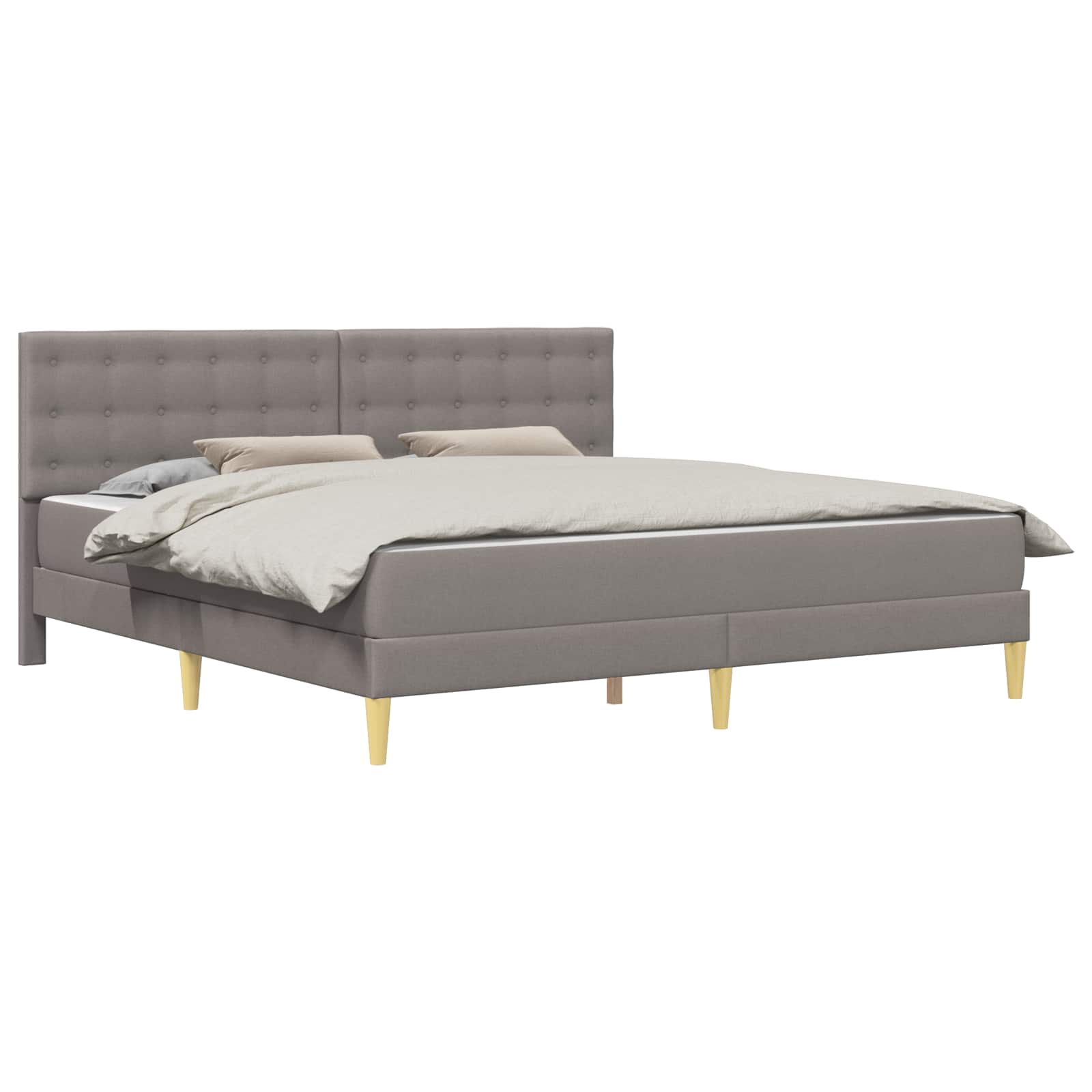 Σκελετός κρεβατιού με στρώμα Taupe 200 x 200 cm ύφασμα - Pakobazaar