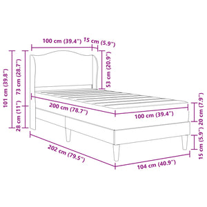 Σκελετός Κρεβατιού με κεφαλάρι Λευκό 100 x 200 cm Τεχνητό Δέρμα - Pakobazaar