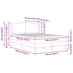 Σκελετός Κρεβατιού με κεφαλάρι Μαύρο 140 x 190 cm Τεχνητό Δέρμα - Pakobazaar