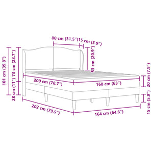 Σκελετός Κρεβατιού με κεφαλάρι Μαύρο 160 x 200 cm Τεχνητό Δέρμα - Pakobazaar