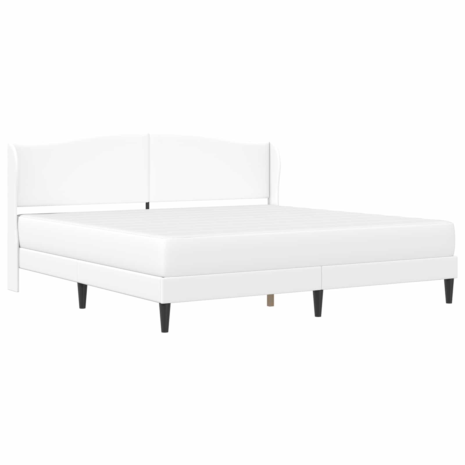 Σκελετός Κρεβατιού με κεφαλάρι Λευκό 180 x 200 cm Τεχνητό Δέρμα - Pakobazaar