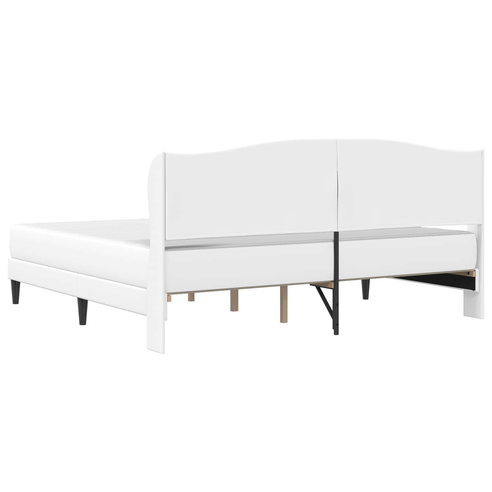 Σκελετός Κρεβατιού με κεφαλάρι Λευκό 180 x 200 cm Τεχνητό Δέρμα - Pakobazaar