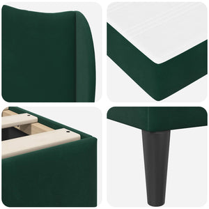 Σκελετός Κρεβατιού 2 pcs Σκούρο Πράσινο 90 x 190 cm Βελούδο - Pakobazaar