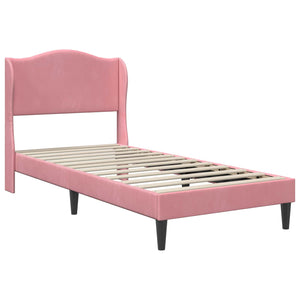 Σκελετός Κρεβατιού με κεφαλάρι Ροζ 90 x 190 cm Βελούδο - Pakobazaar