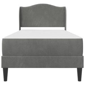 Σκελετός Κρεβατιού με κεφαλάρι Σκούρο Γκρι 100 x 200 cm Βελούδο - Pakobazaar