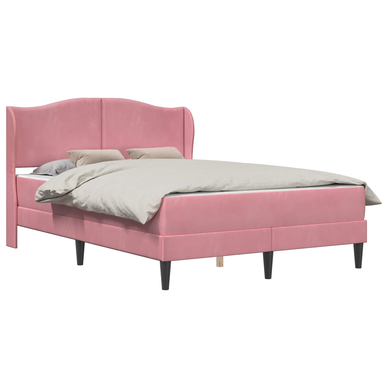 Σκελετός Κρεβατιού με κεφαλάρι 2 pcs Ροζ 120 x 190 cm Βελούδο - Pakobazaar