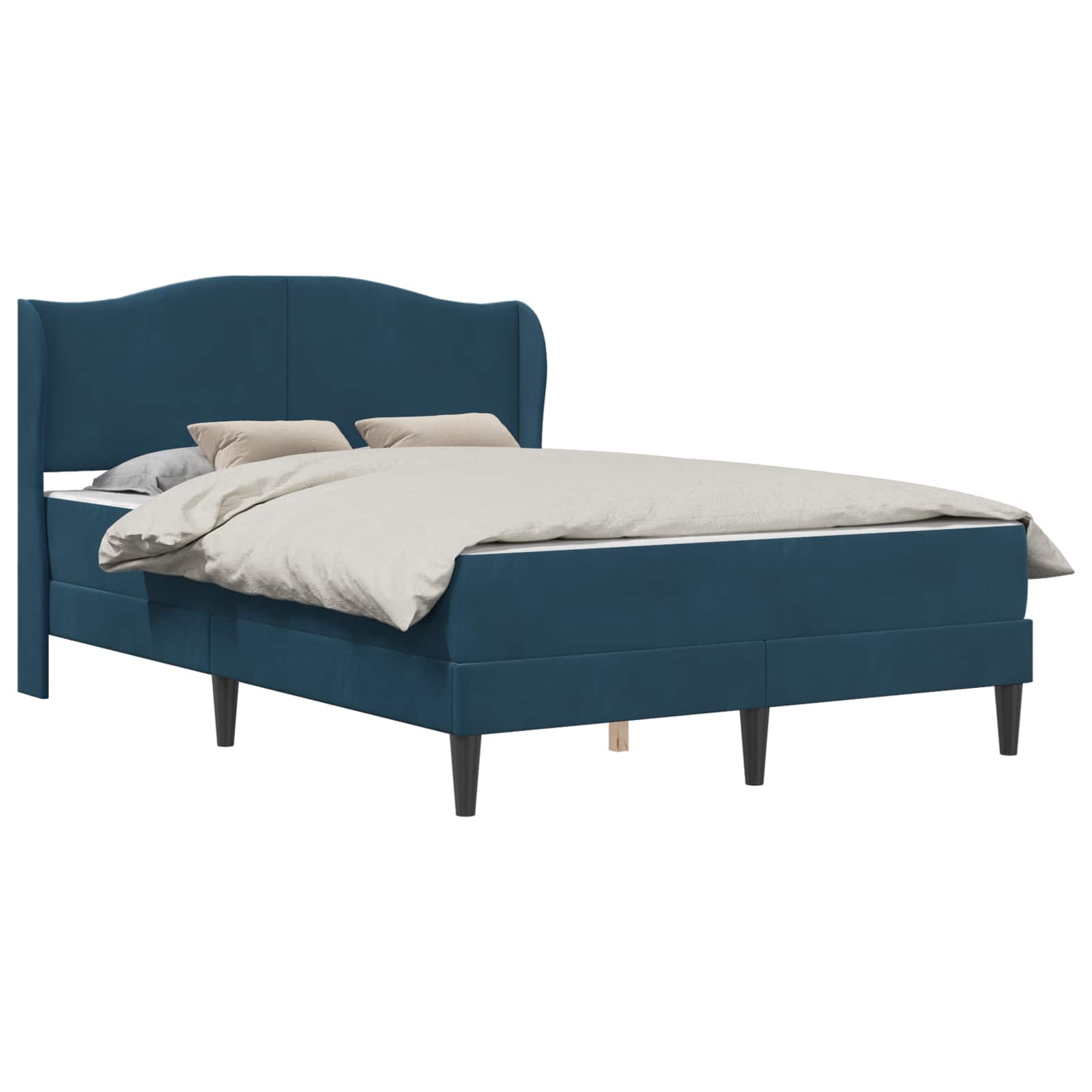 Σκελετός Κρεβατιού με κεφαλάρι 2 pcs Μπλε 120 x 190 cm Βελούδο - Pakobazaar