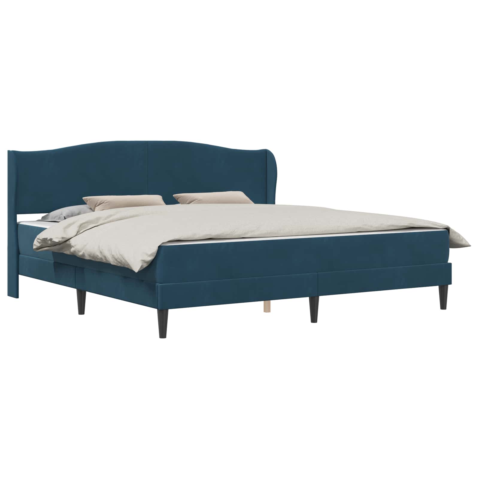Σκελετός Κρεβατιού με κεφαλάρι Μπλε 180 x 200 cm Βελούδο - Pakobazaar