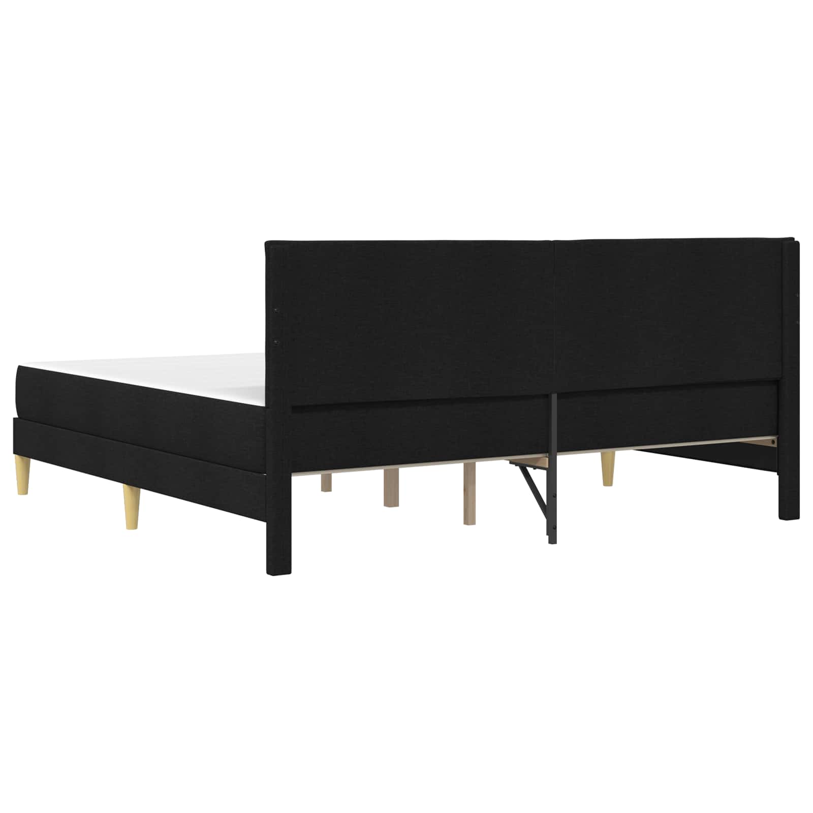 Σκελετός κρεβατιού με στρώμα Μαύρο 180 x 200 cm ύφασμα - Pakobazaar