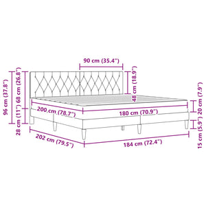 Σκελετός κρεβατιού με στρώμα Μαύρο 180 x 200 cm Βελούδο - Pakobazaar