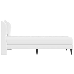 Σκελετός Κρεβατιού με κεφαλάρι Λευκό 90 x 190 cm Τεχνητό Δέρμα - Pakobazaar