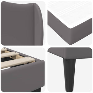 Σκελετός Κρεβατιού με κεφαλάρι Γκρι 180 x 200 cm Τεχνητό Δέρμα - Pakobazaar
