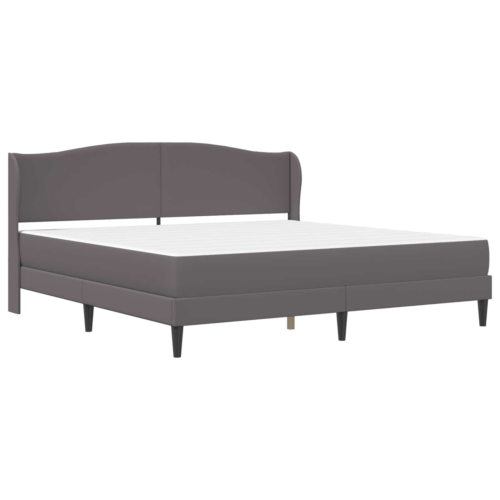 Σκελετός Κρεβατιού με κεφαλάρι Γκρι 180 x 200 cm Τεχνητό Δέρμα - Pakobazaar