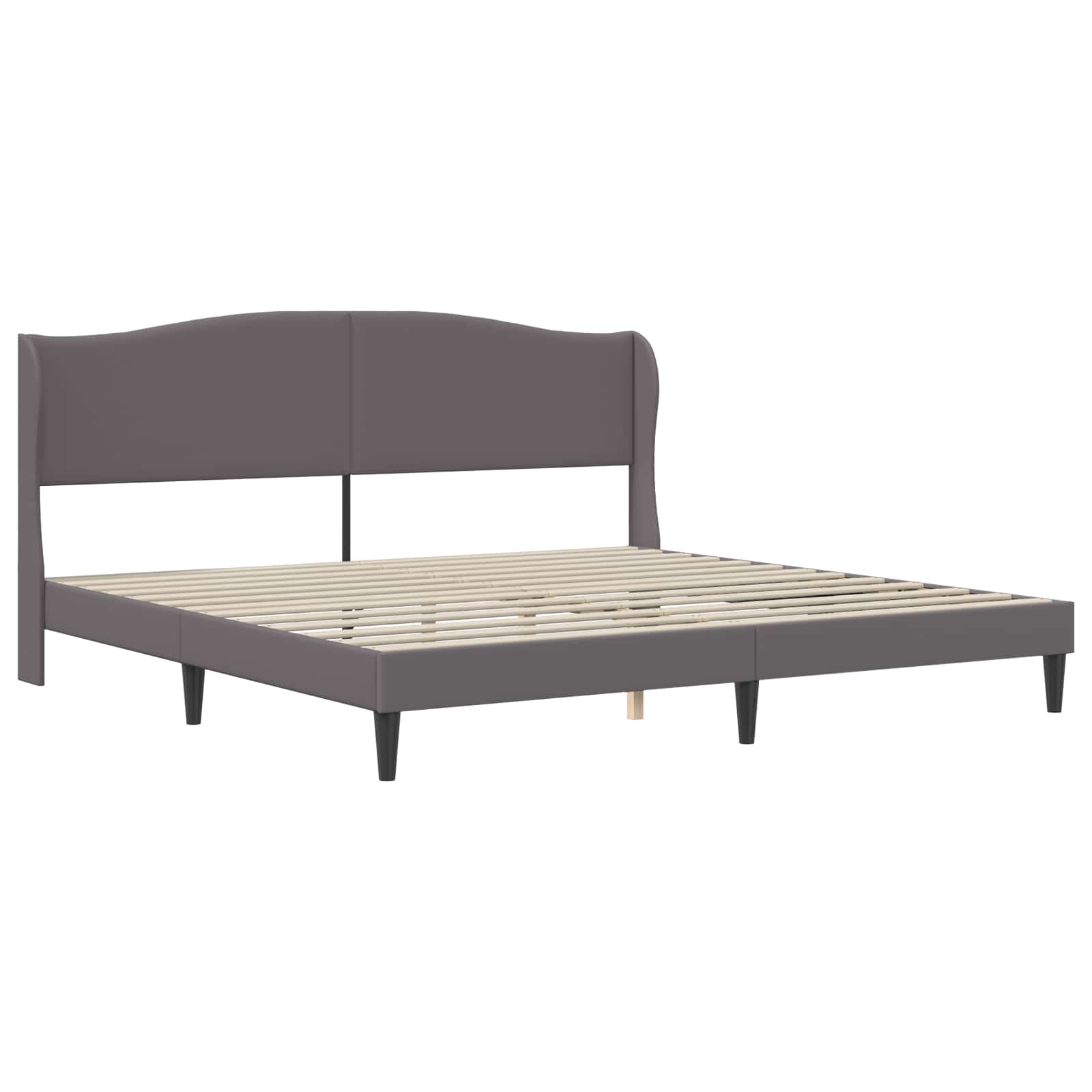 Σκελετός Κρεβατιού με κεφαλάρι Γκρι 180 x 200 cm Τεχνητό Δέρμα - Pakobazaar