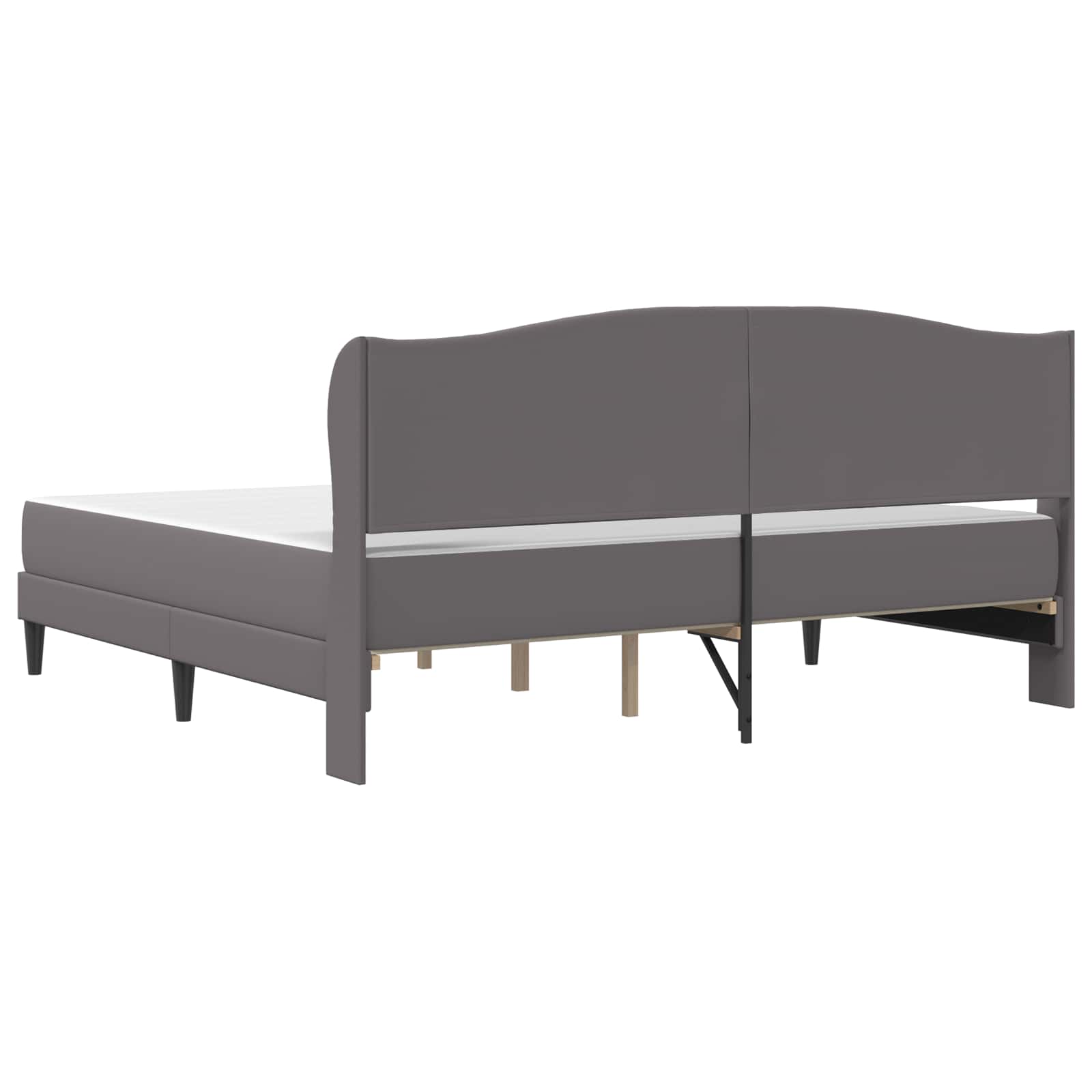 Σκελετός Κρεβατιού με κεφαλάρι Γκρι 180 x 200 cm Τεχνητό Δέρμα - Pakobazaar