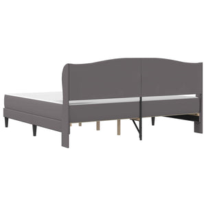 Σκελετός Κρεβατιού με κεφαλάρι Γκρι 180 x 200 cm Τεχνητό Δέρμα - Pakobazaar
